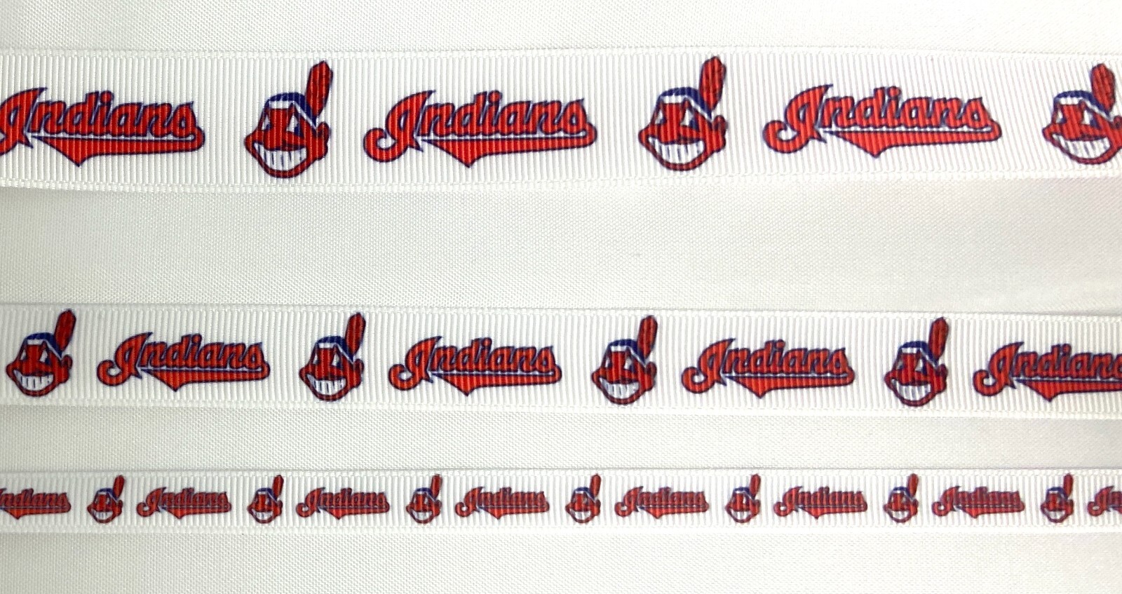 Cleveland baseball Vintage Inspired Grosgrain ribbon by the yard Red White