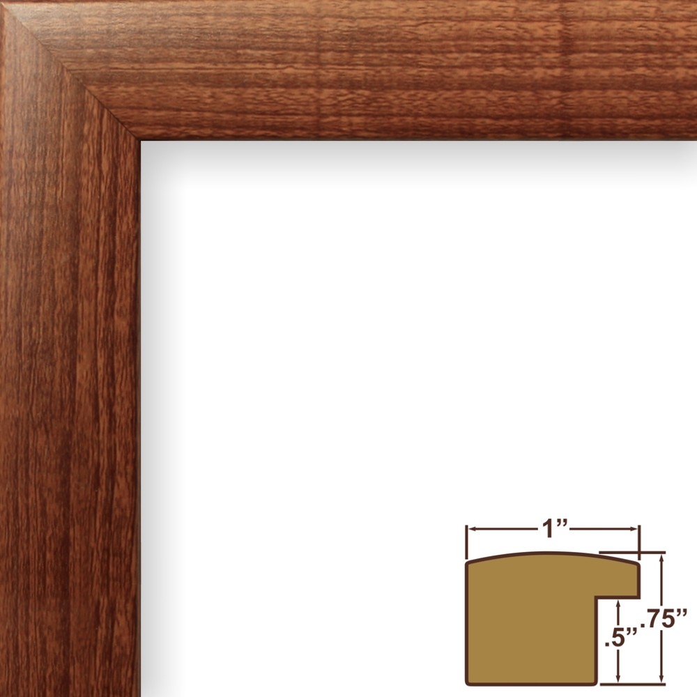Craig Frames Contemporary 1″ Modern Walnut Brown Picture Frame With a Mat