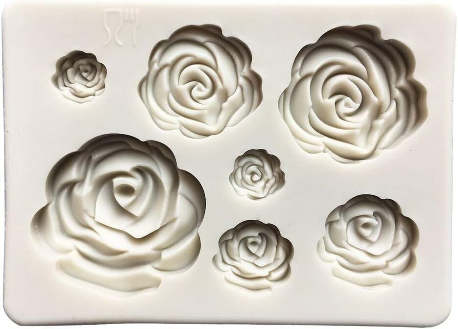 Durable 2PCS Rose Flower Silicone Molds – Ideal for Wedding Cakes & Desserts
