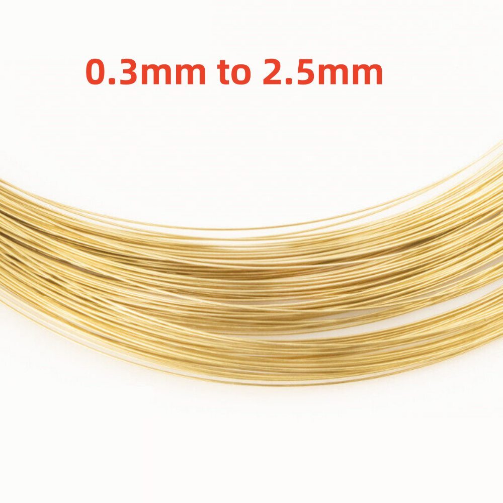 0.3mm to 2.5mm Brass Round Wire (Bare) Jewellery / Craft / Metal Mesh Weaving