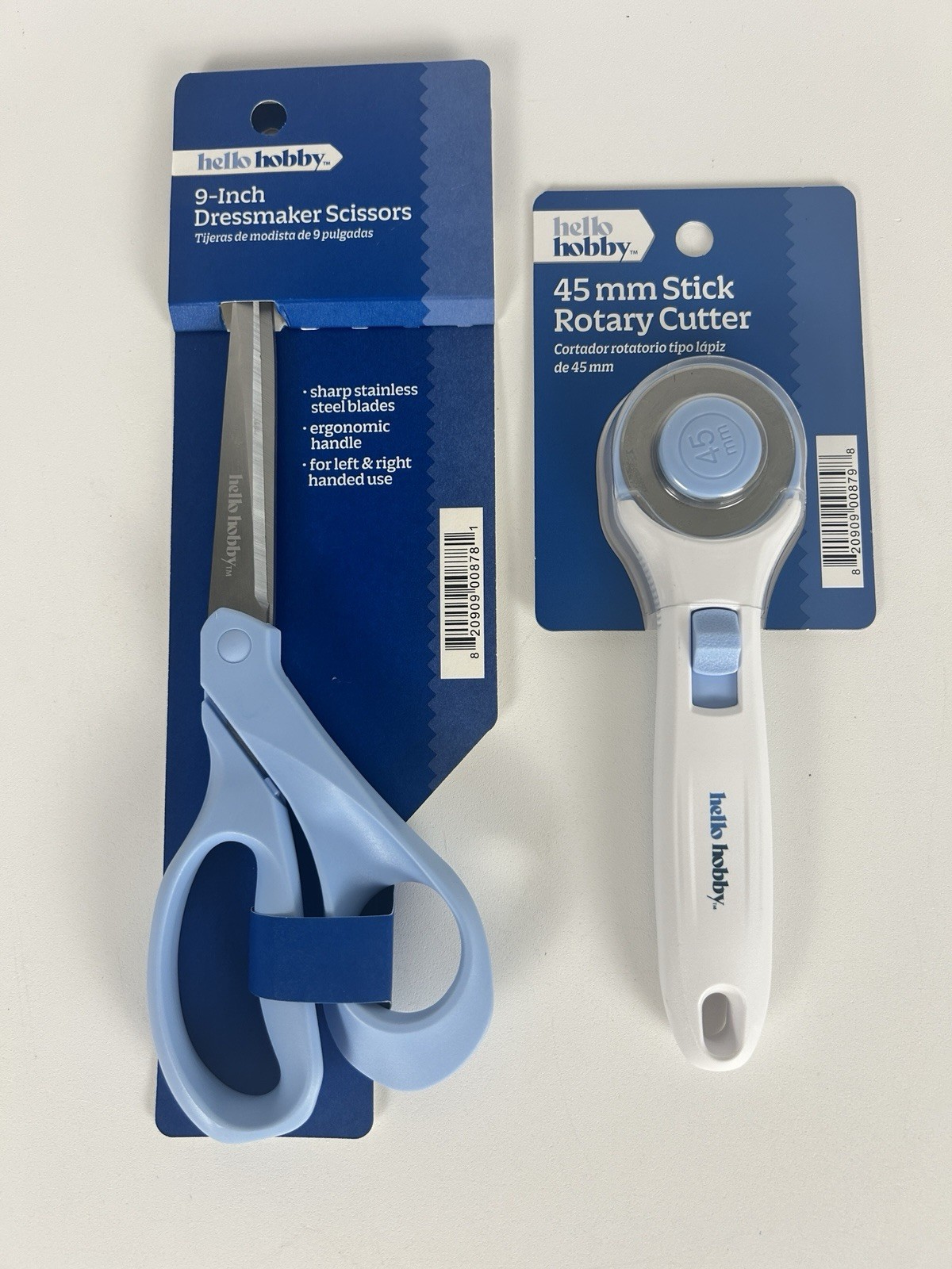 Hello Hobby Sewing Tool Lot 9” Dressmaker Scissors & 45mm Rotary Cutter New