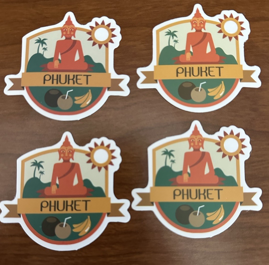 Travel To Phuket, Thailand Stickers Set Of 4