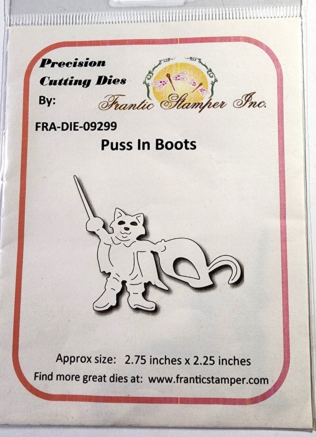 Frantic Stamper Puss In Boots Metal Cutting Die 2.75″ Scrapbooking