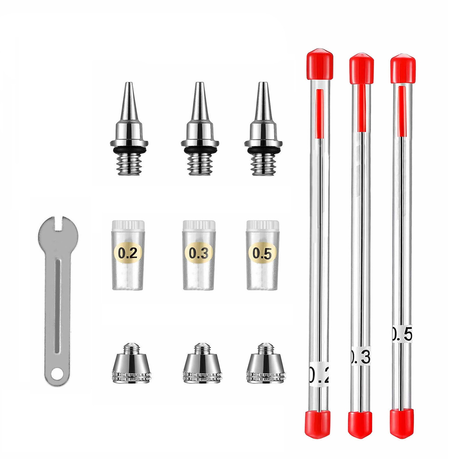 For Airbrushes Spray Gun 0.2/0.3/0.5mm Airbrush Nozzle Needle Replacement Parts