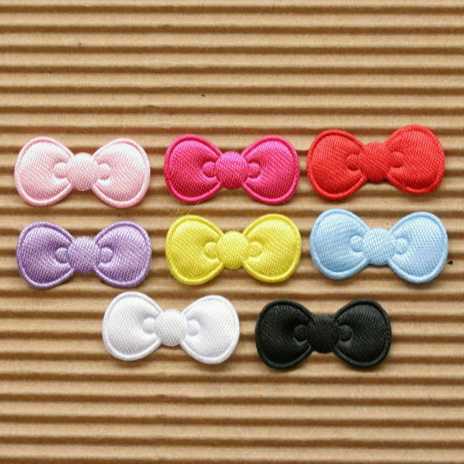 150pcs x 7/8″ Mix Padded Plain Satin Bow Appliques Hello Kitty DIY Crafts ST591