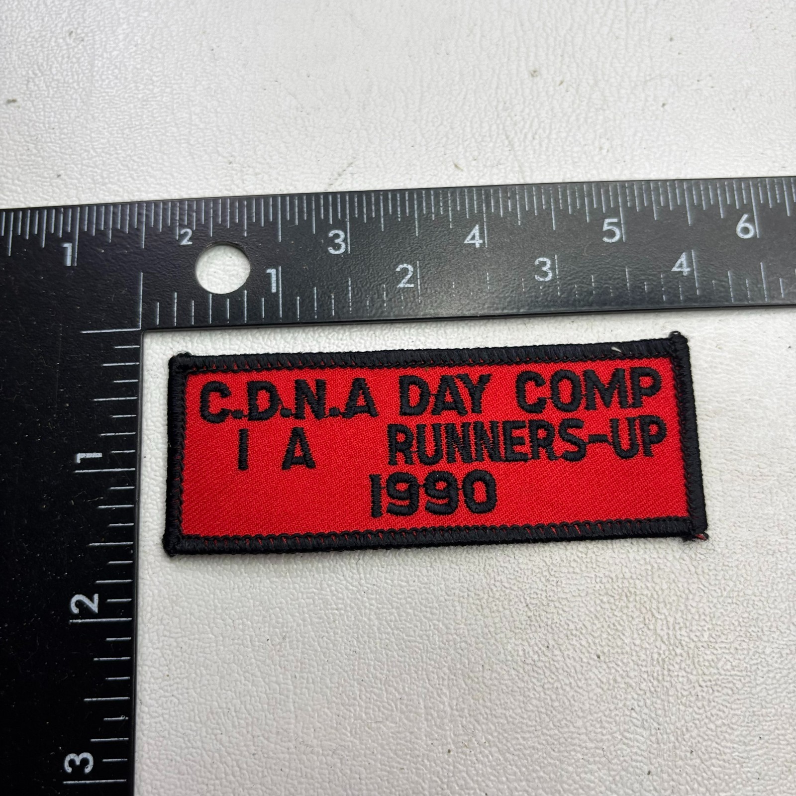 C.D.N.A. CDNA DAY COMP I A RUNNERS-UP 1990 Black On Red Patch 501P