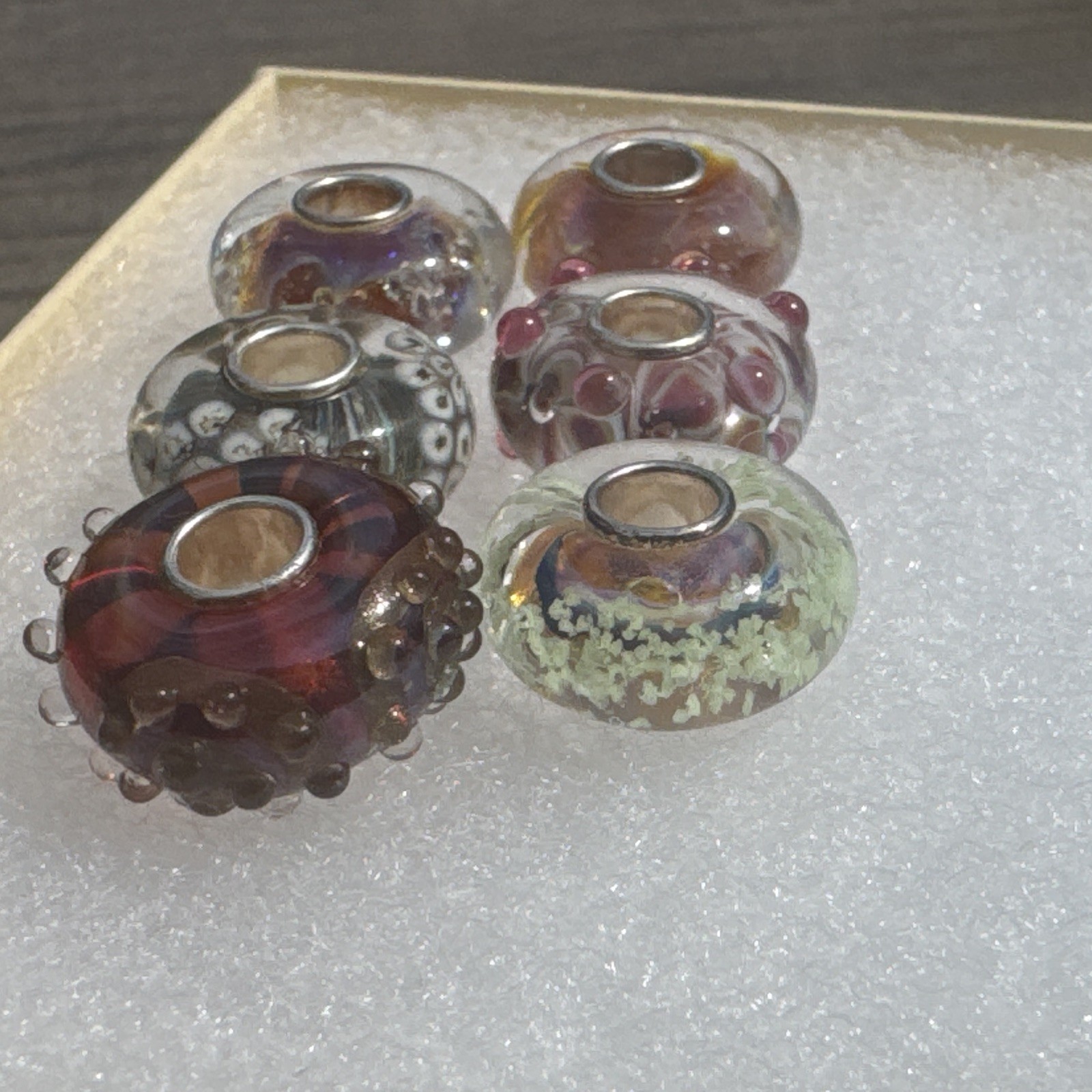 Authentic Elfbeads rare and retired set of 6 charms. Fun, iridescent, and unique