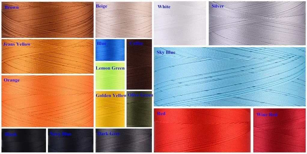 Durable 1500 Yards Polyester Thread T70 – UV Resistant, High Strength, 36 Colors