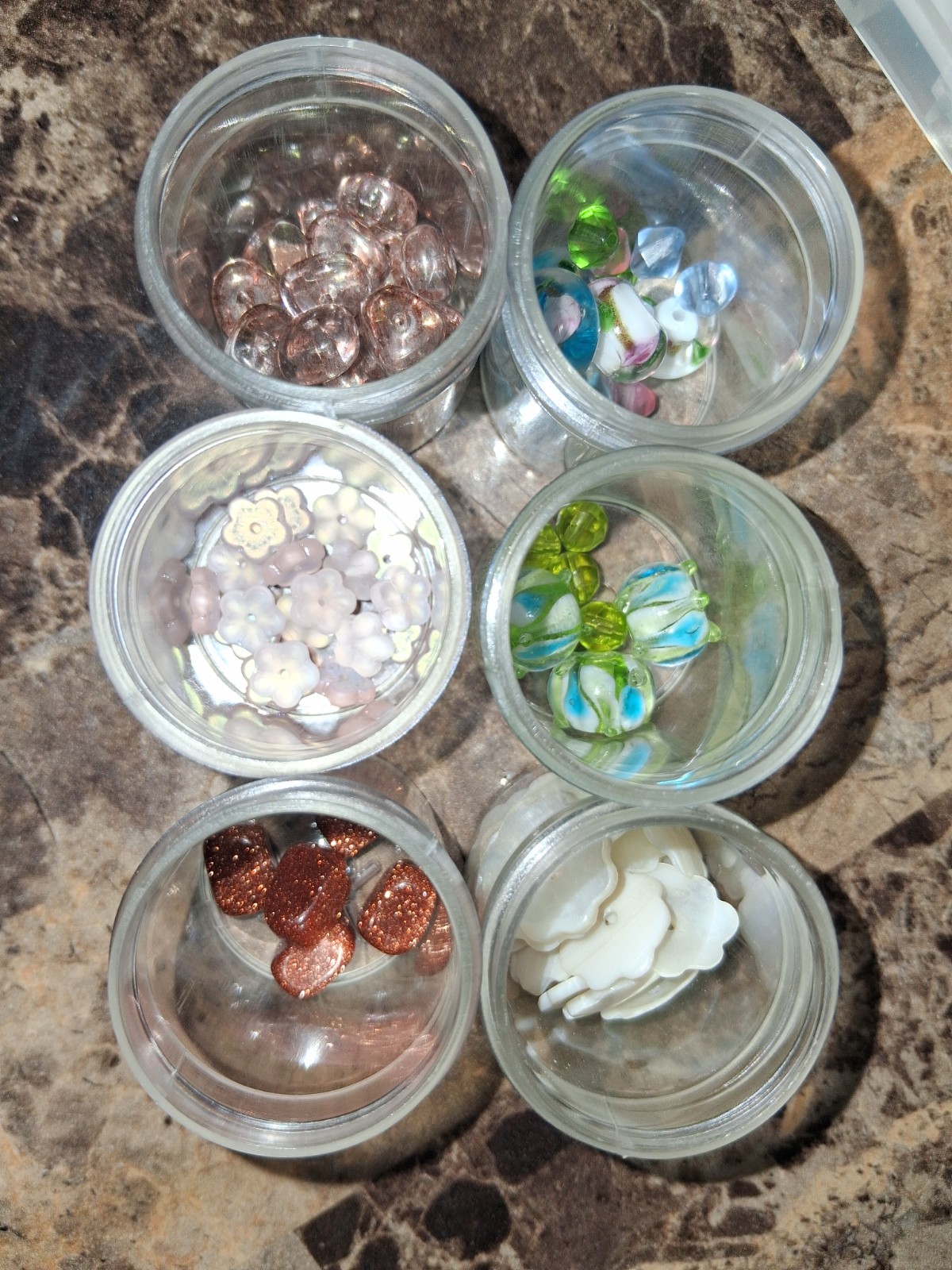 Blue Moon Glossy Glass Bead Lot Multicolor Assorted Mix Loose