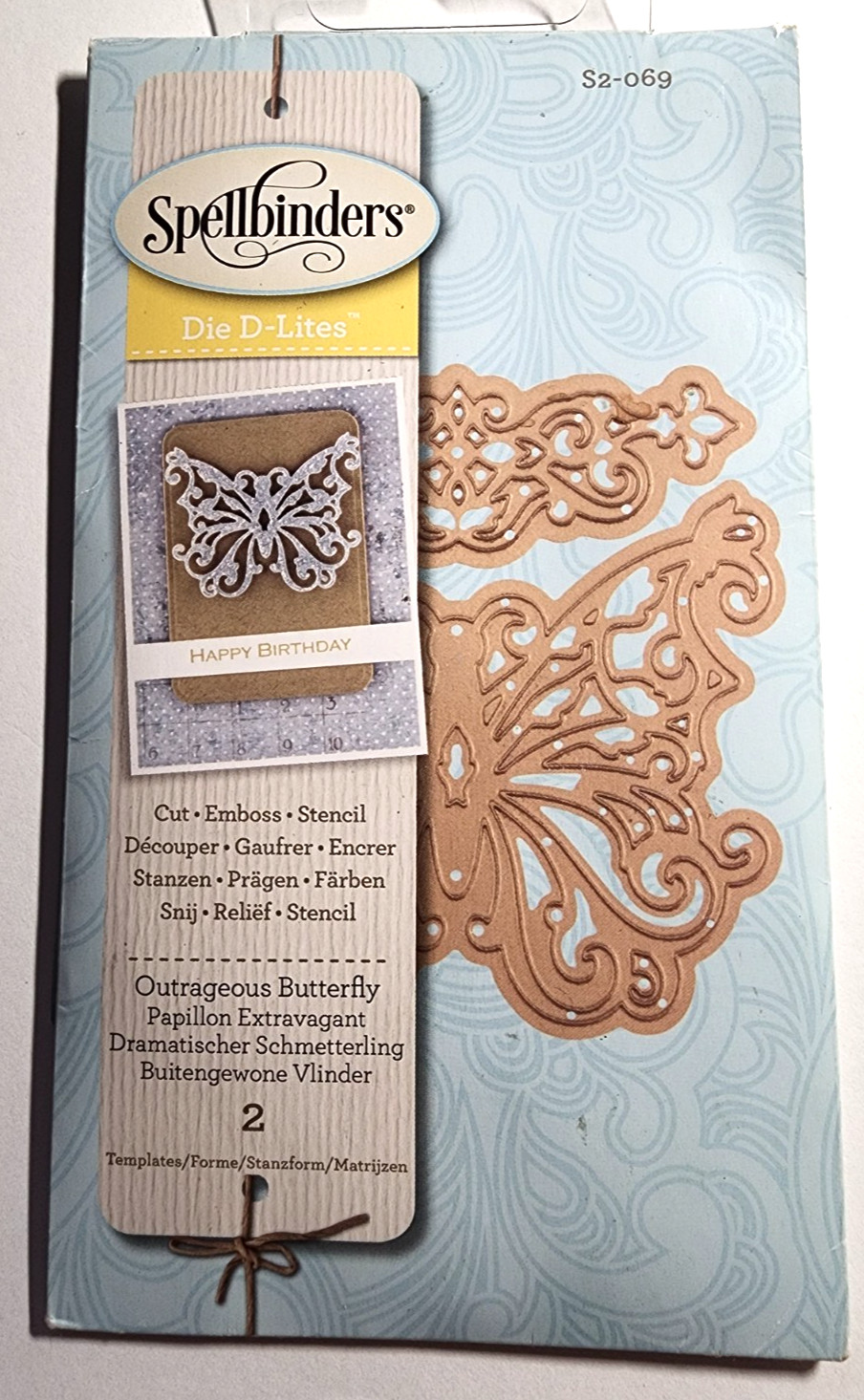 Spellbinders Outrageous Butterfly Metal Cutting Die S2-069 Scrapbook Craft