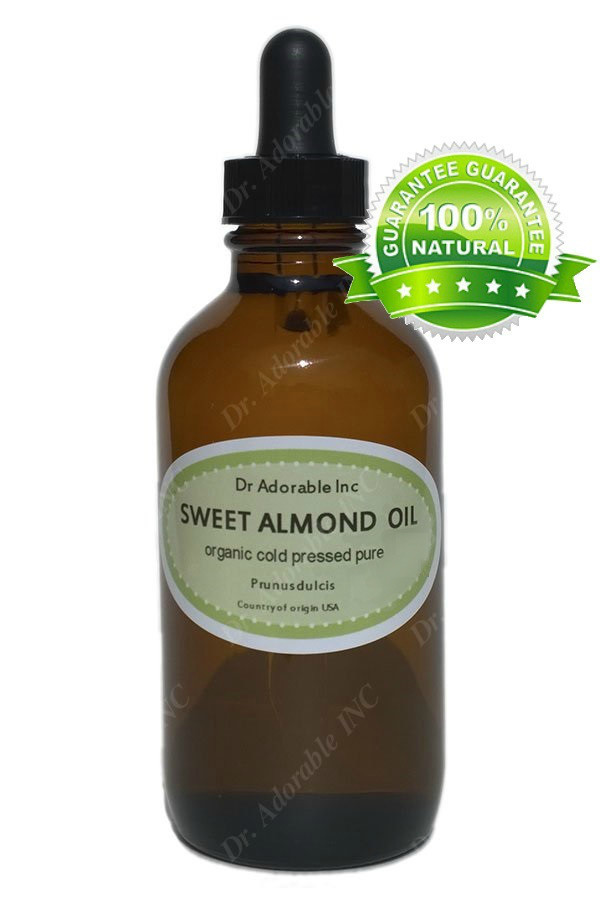 4oz Glass Bottle with Glass Dropper Sweet Almond Oil Organic for Skin Care Hair