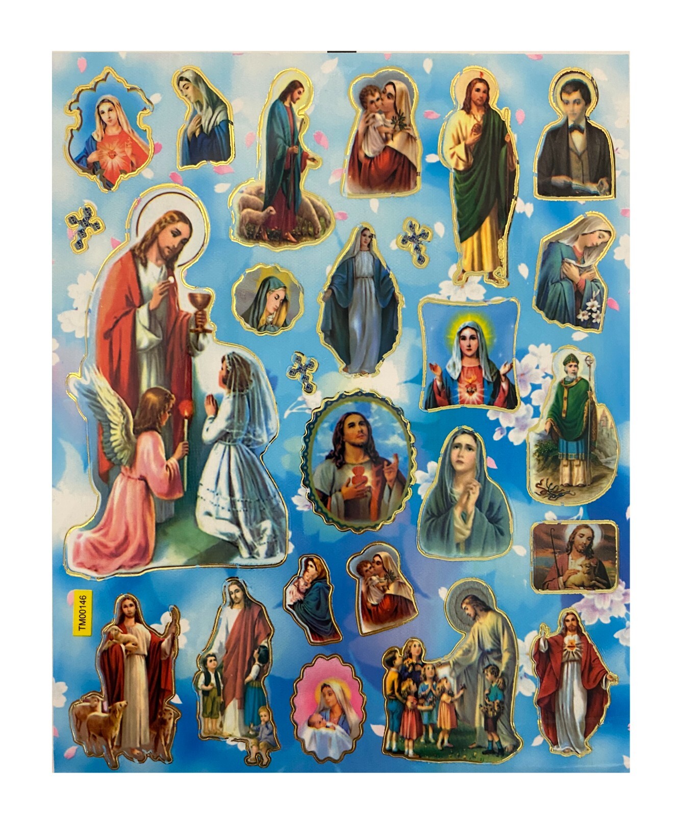 22 Pcs Catholic Religious Stickers Lady of Grace Sacred Heart Jesus St Jude