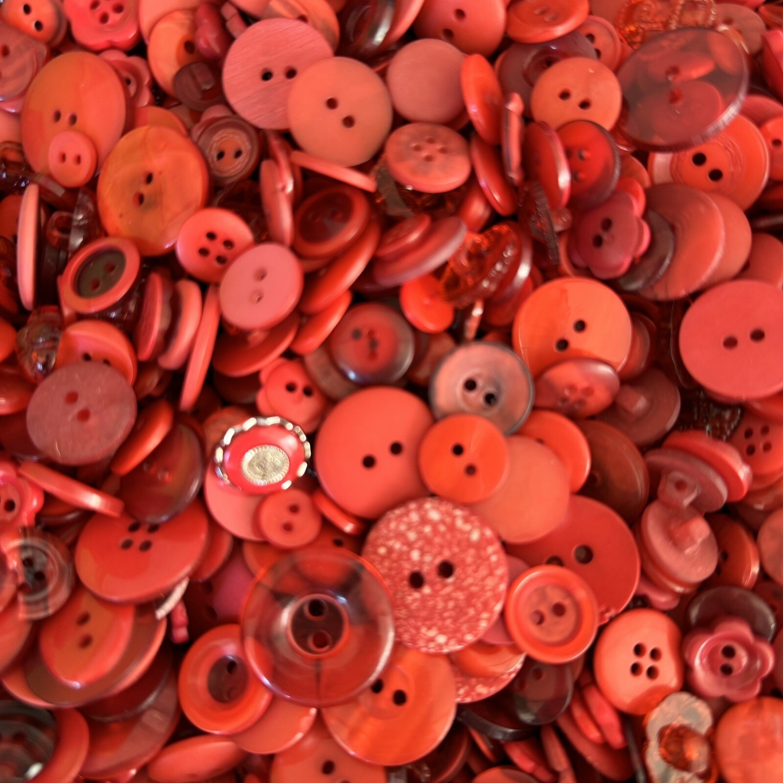 Incredible Mixed Lot RED Premium Buttons All Sizes For Embellishments