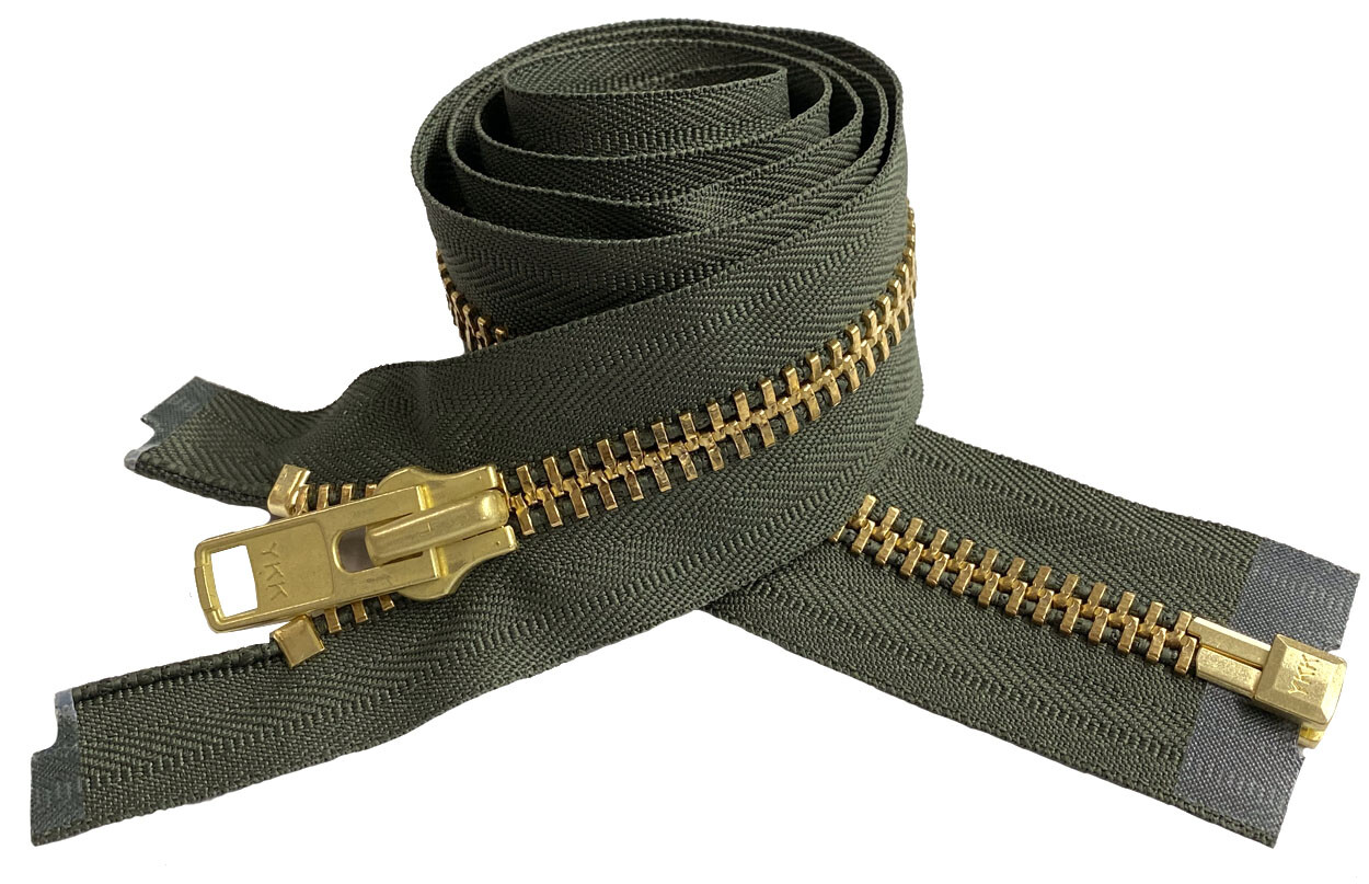 YKK #10 26″ – 36″ Brass Metal Extra Heavy- Duty Separating Jacket Zippers