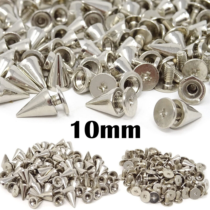 Punk Cone Metal Spikes Rivets Studs Screw for Clothing Jacket Leather DIY Craft