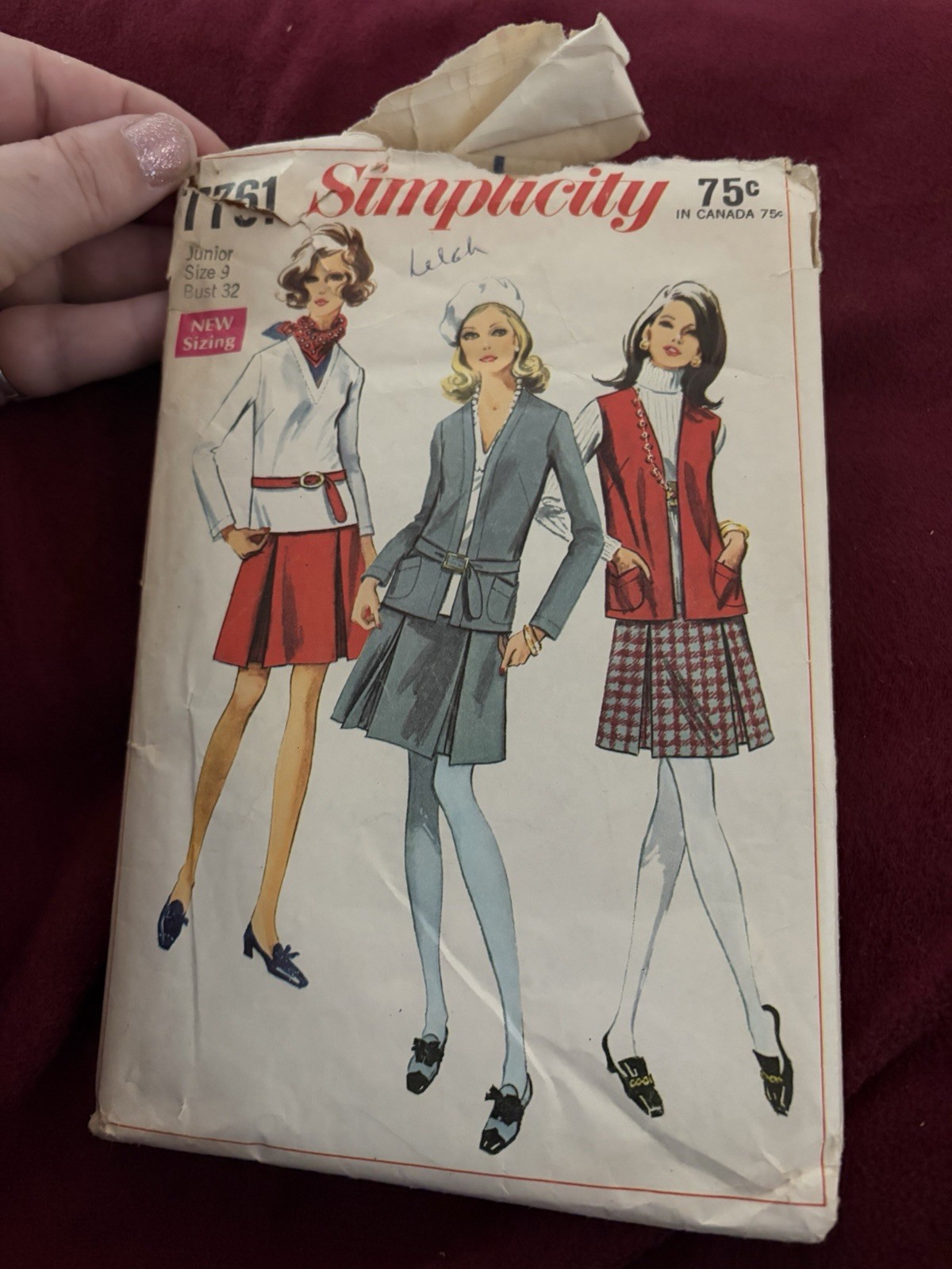 Vintage Simplicity 7761 SEWING Pattern Juniors 60s Jacket Overblouse Skirt Jr9