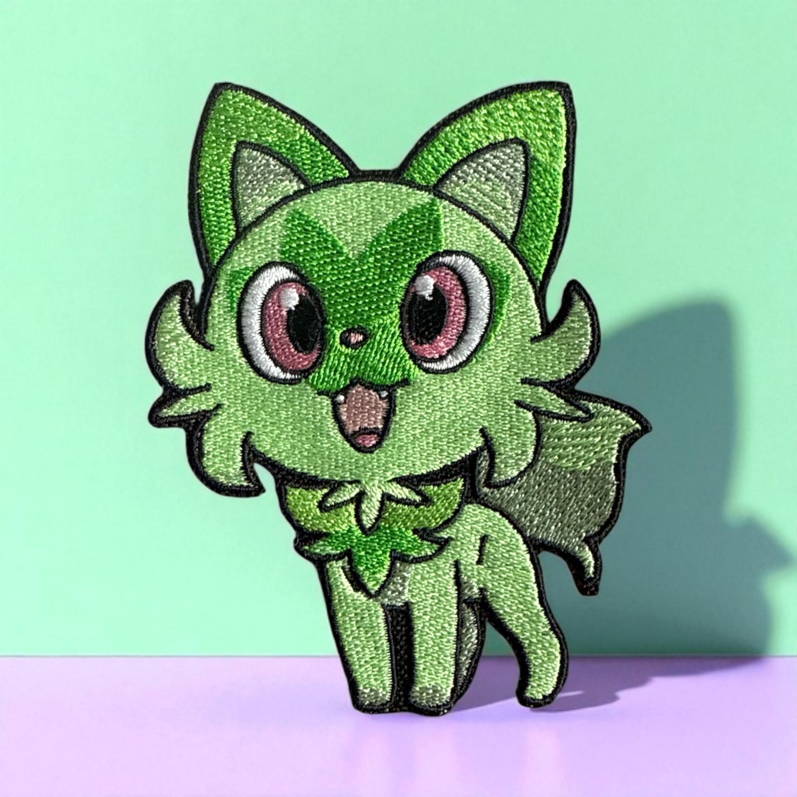 Sprigatito Pokemon Embroidery Patch 4.00″ X 3.26″