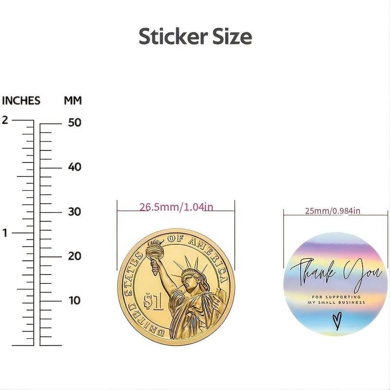 10 Thank You For Supporting My Small Business Holographic Seals Labels Stickers!