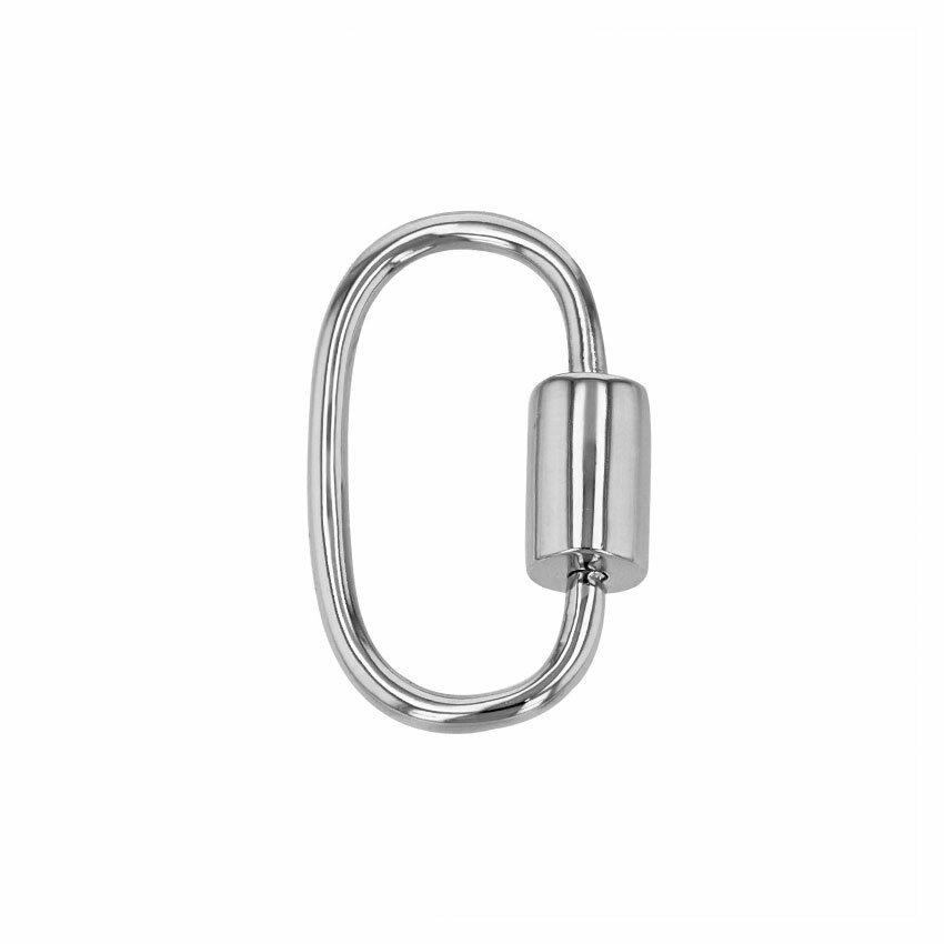 14K Gold Plain Carabiner Clasp With Screw Closure
