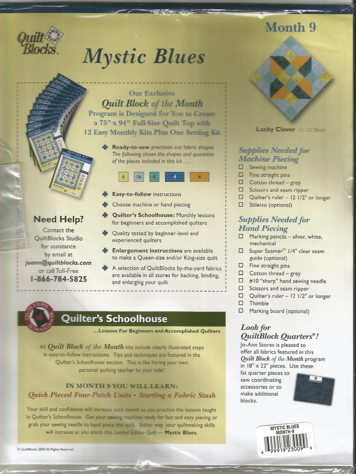 Choice MYSTIC BLUES Quilt Block of the Month JoAnn 1 2 4 5 6 7 8 9 10 11 12