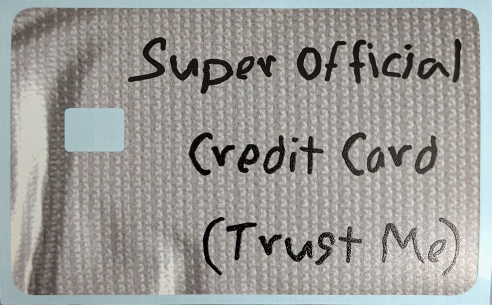 Super Official Card Skin: Duct Tape Style Vinyl Sticker Credit, Debit, Fun Money