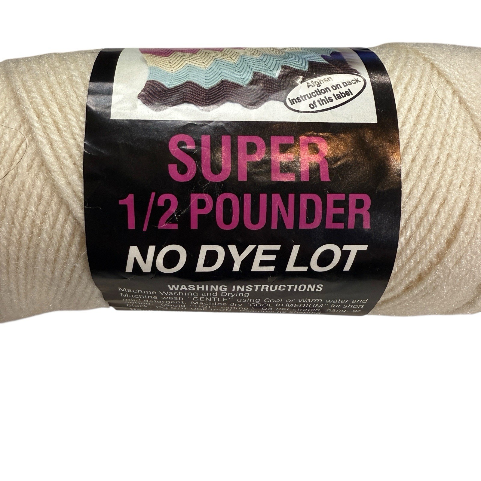 Yarn Off White Pop’N A8-122 Super Half Pounder Skein 8oz New Vintage No Dye Lot