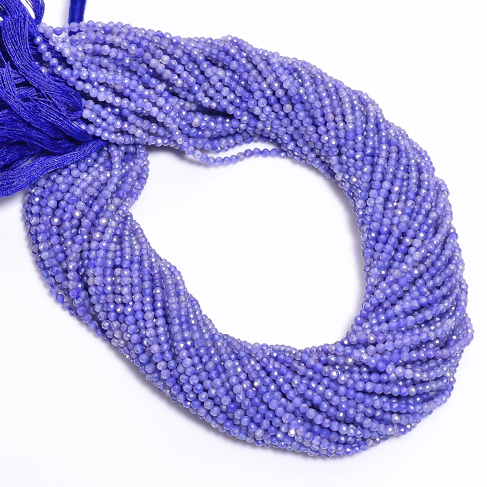 Blue Sillimanite Gemstone Round Shape Faceted Beads 2.5X2.5mm Strand 12.5″ GB572