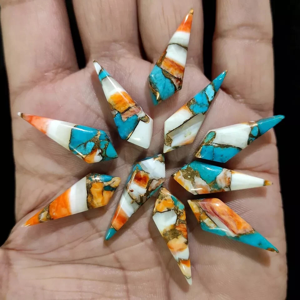Wholesale Oyster Copper Turquoise Cabochon Kite shape Loose Gemstone Lot.