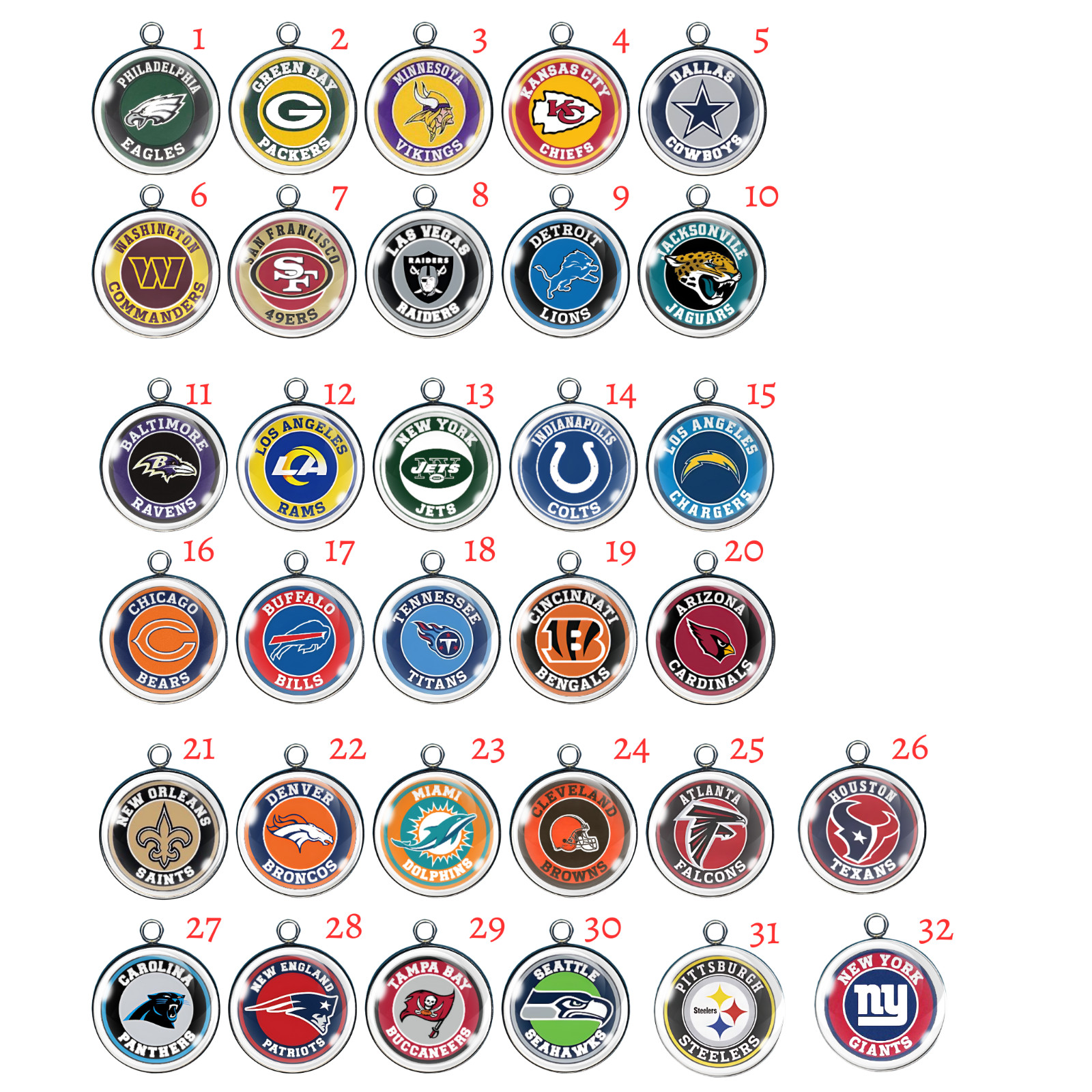 Football New Style Glass Charms, Jewelry Making Charms