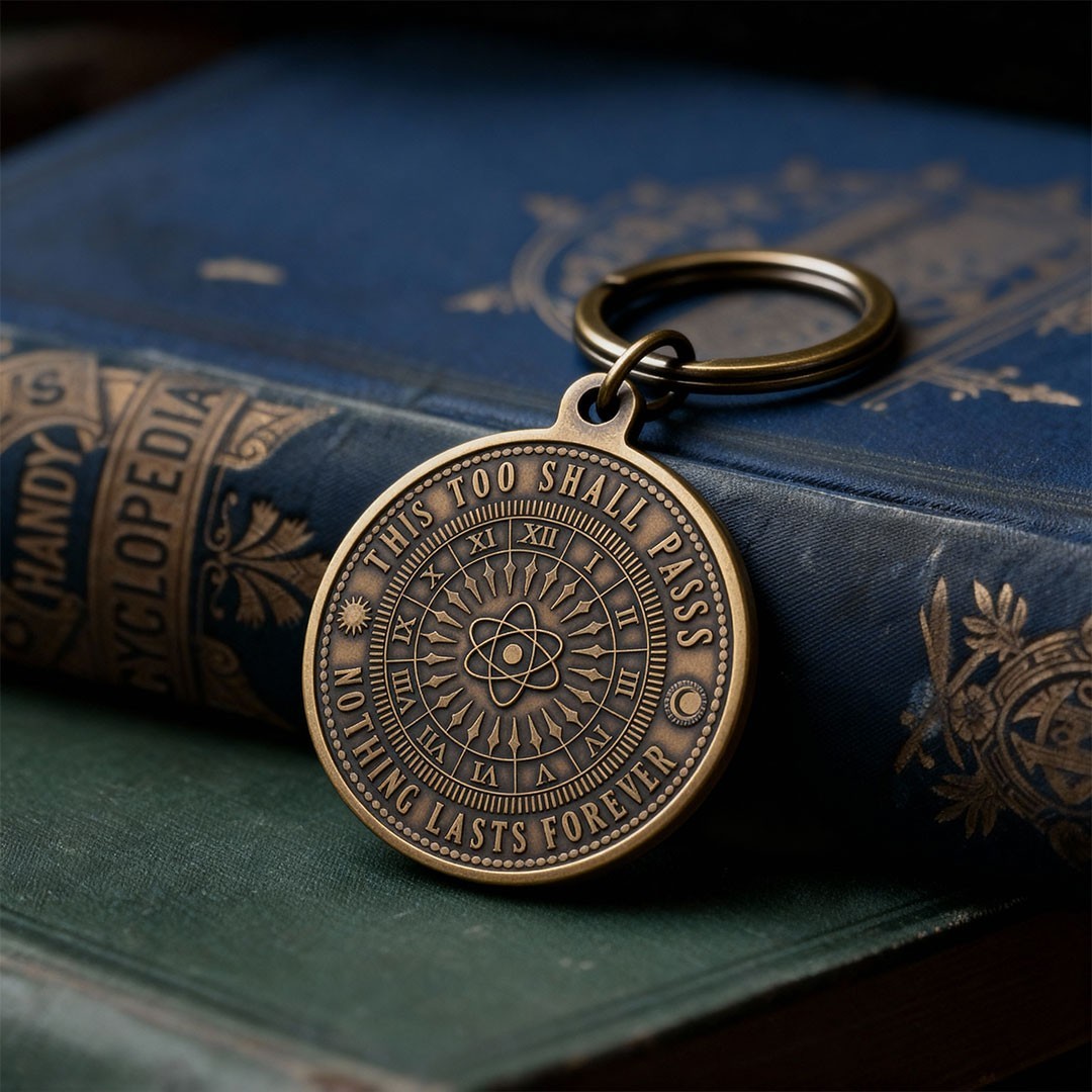 This Too Shall Pass Key Tag | Motivational Encouragement Gift Medallion
