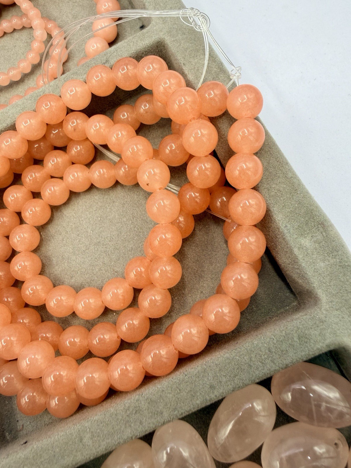 12 Oz Pink Peach Gemstone Beads Artisan Jewelry Making Salvage Lot Pendant Coin