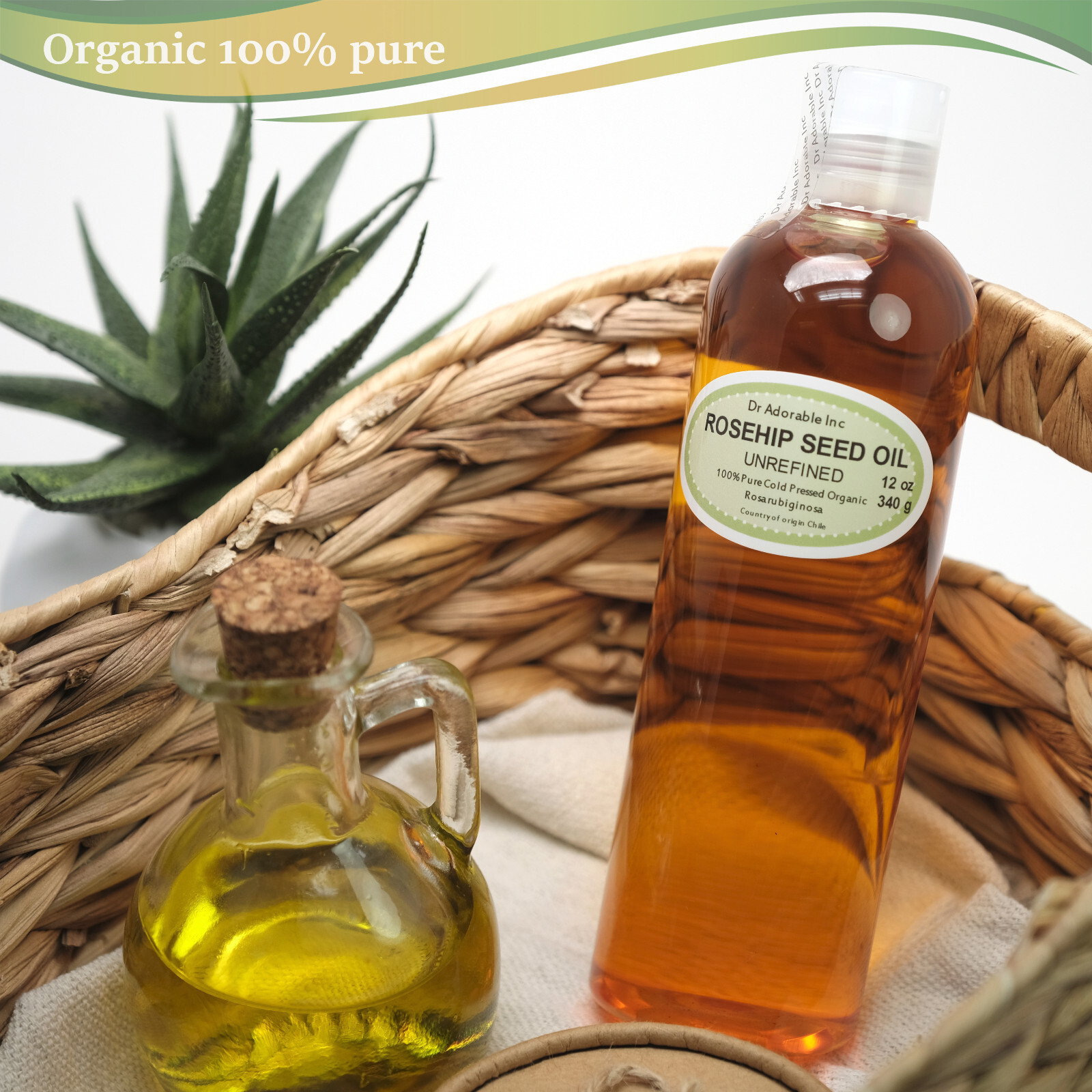 ORGANIC ROSEHIP SEED OIL UNREFINED 100 % PURE COLD PRESSED 2 oz -UP TO 1 GALLON