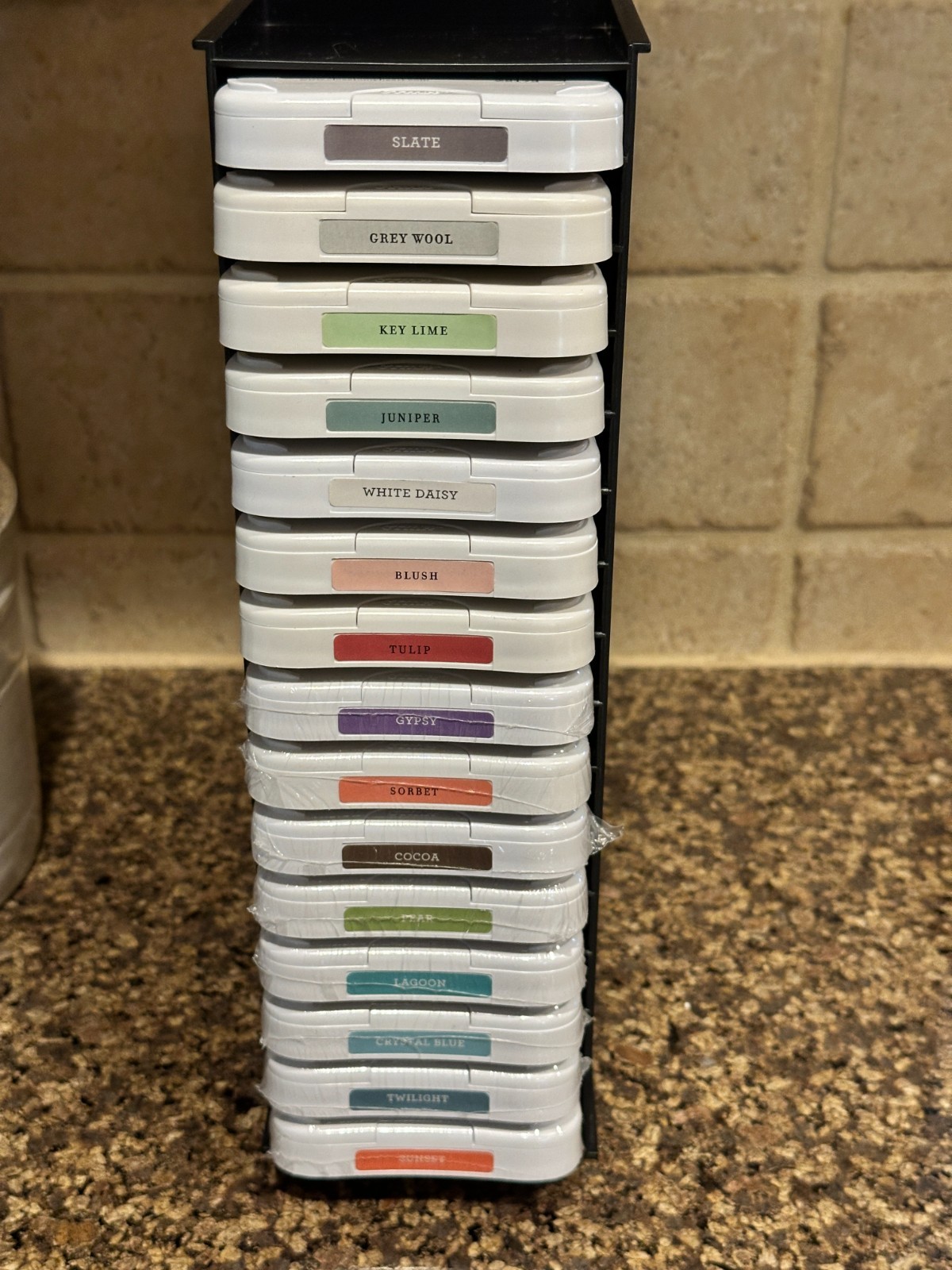 15 – Close to My Heart Stamp pads w/ CTMH Storage Shelf (8 Sealed- 7 open) EUC