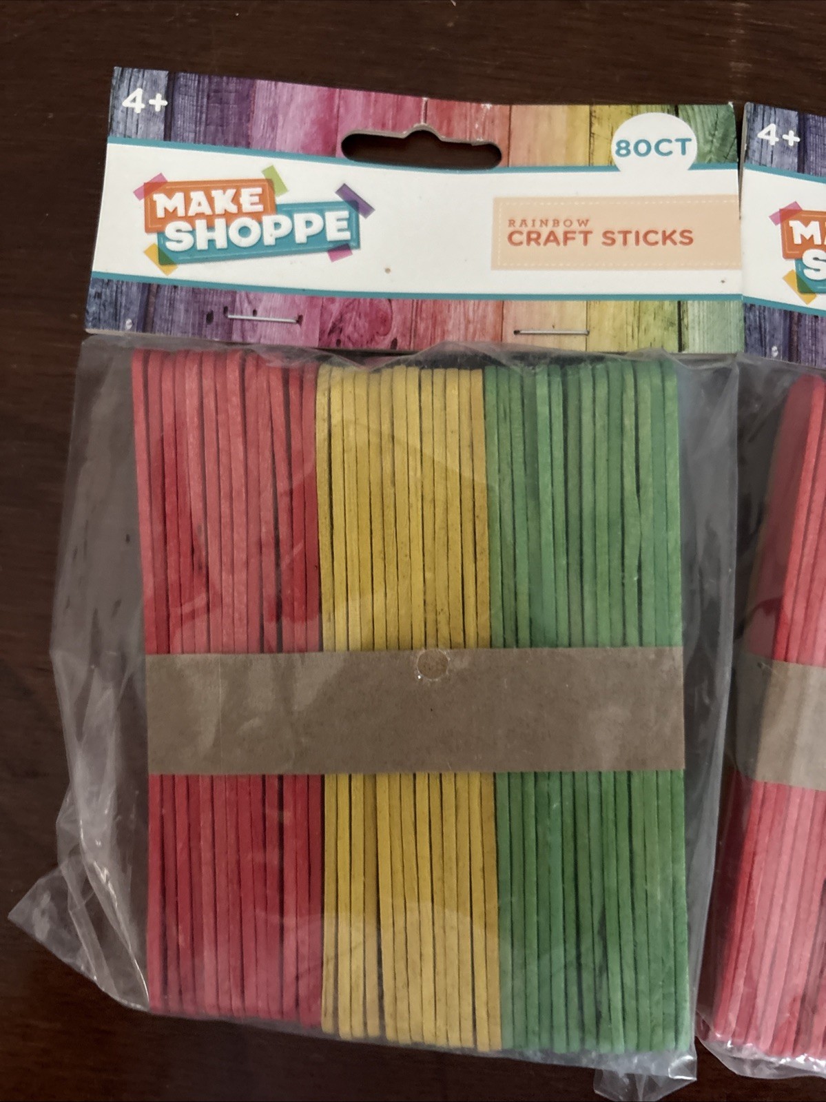 Lot Of 3 Make Shoppe Normal Craft Sticks, Colored, 0.39 x 4.5 in, 80 Count