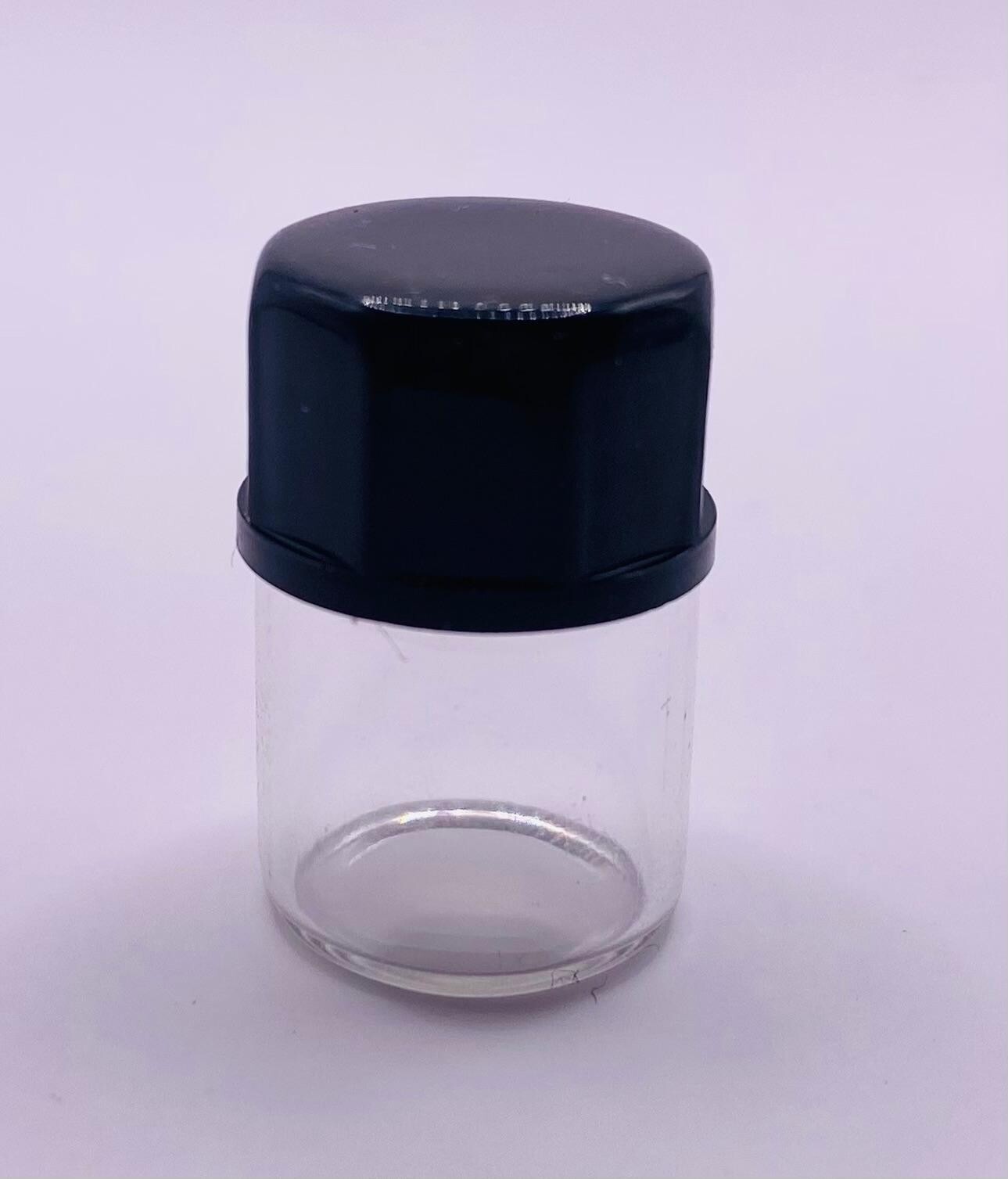 [144 Pack] 1.5 ml Clear Glass Vials with Black Closed Top Screw Caps (0.4 Dram)
