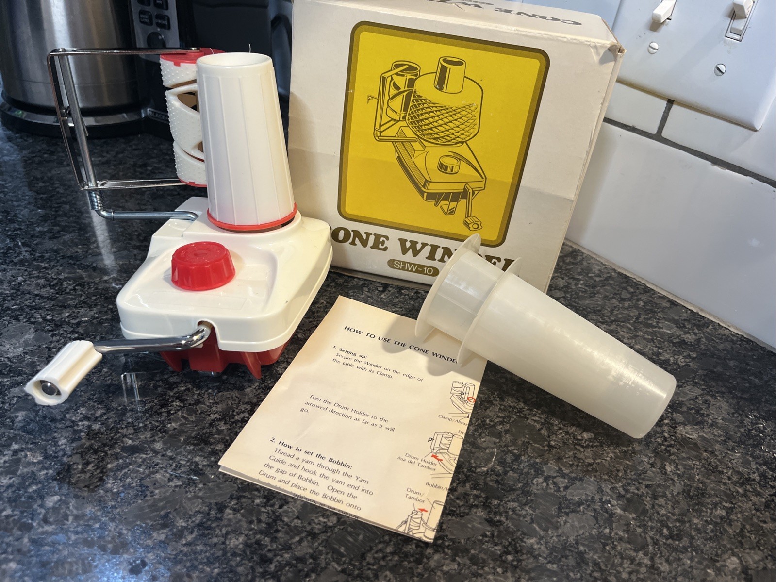 Royal SHW-10 Hand Crank Cone Yarn Winder Japan NEW!