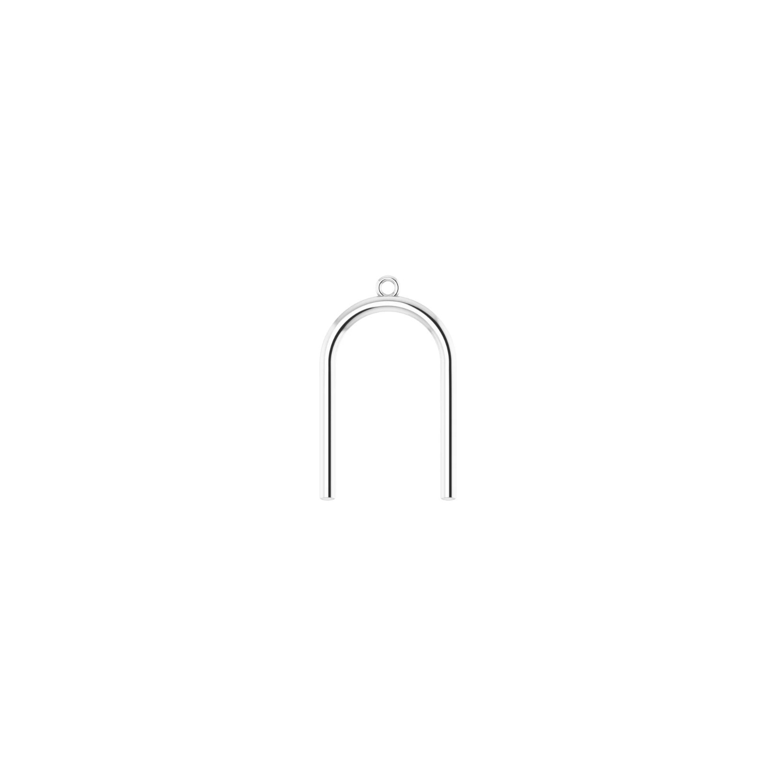 10K 14K 18K Solid Gold, Platinum and Silver Arched Dangle