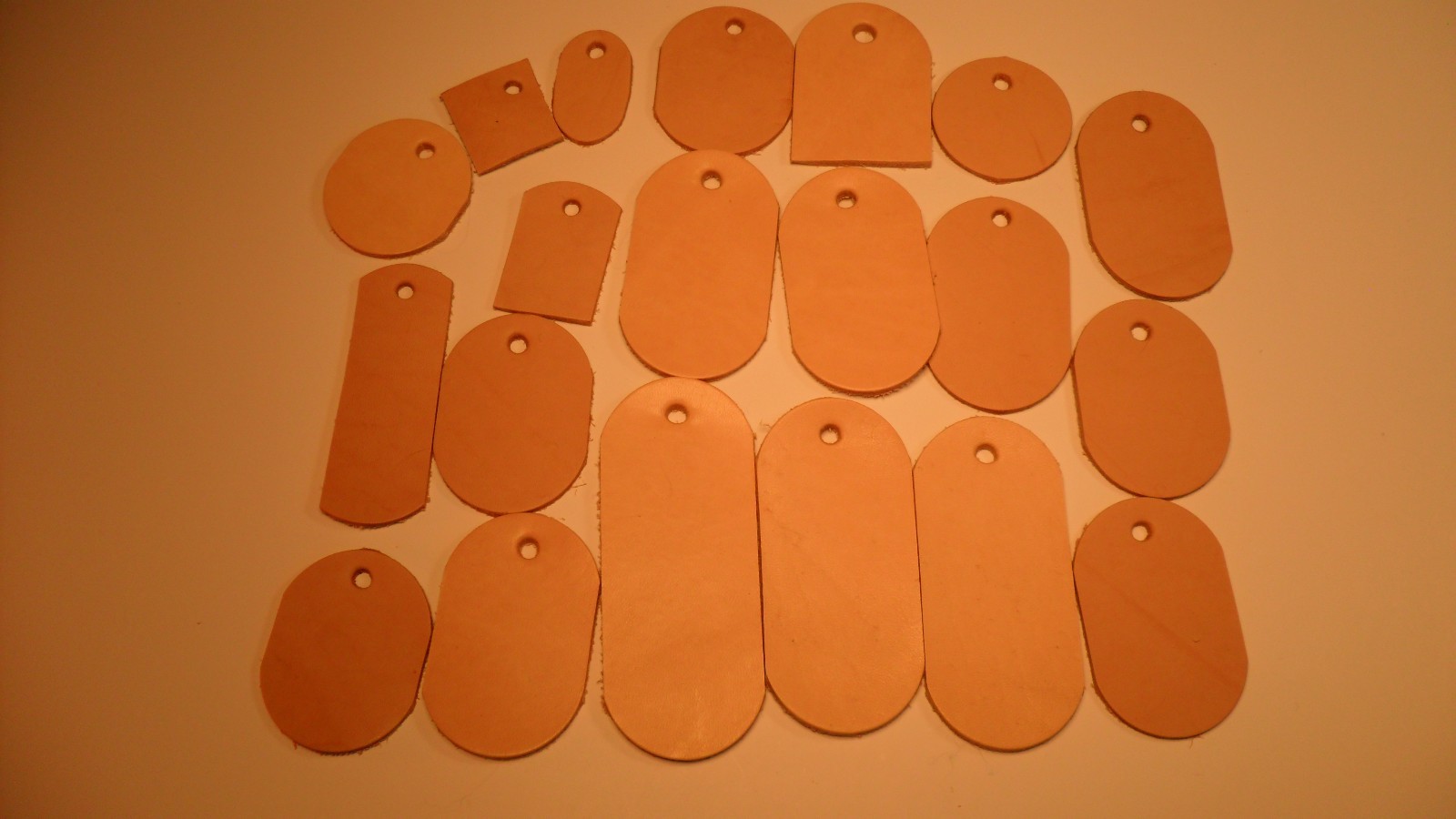 PREMADE LOT OF 20 LEATHER KEYCHAINS assortment varies 1