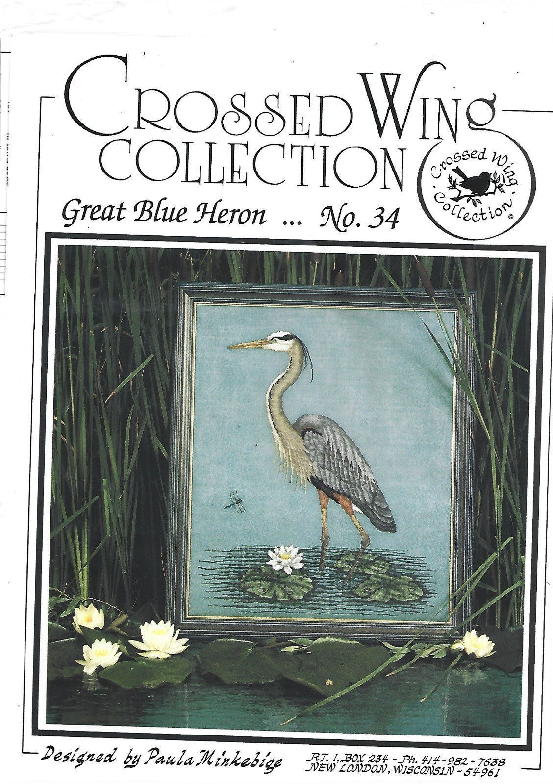 Crossed Wing Collection Great Blue Heron No. 34 Chart Pattern Paula Minkebige