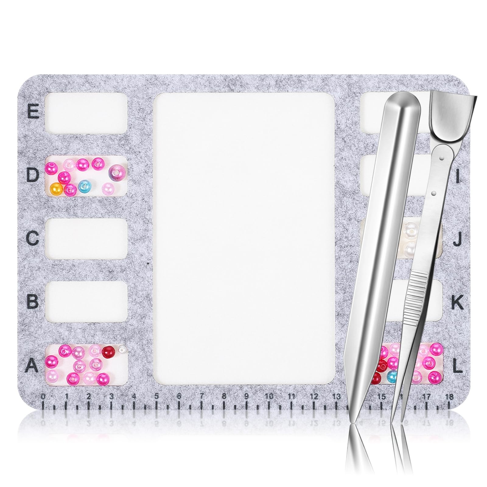 3 Pack Felt Bead Boards for Jewelry Making, Rectangle Felt Beading Mat with A…