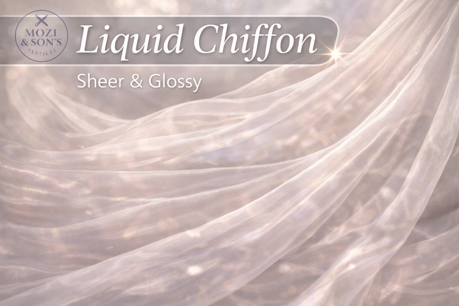 Liquid Chiffon Fabric By The Yard Ultra Glossy Bridal Shiny Dress Material 60″