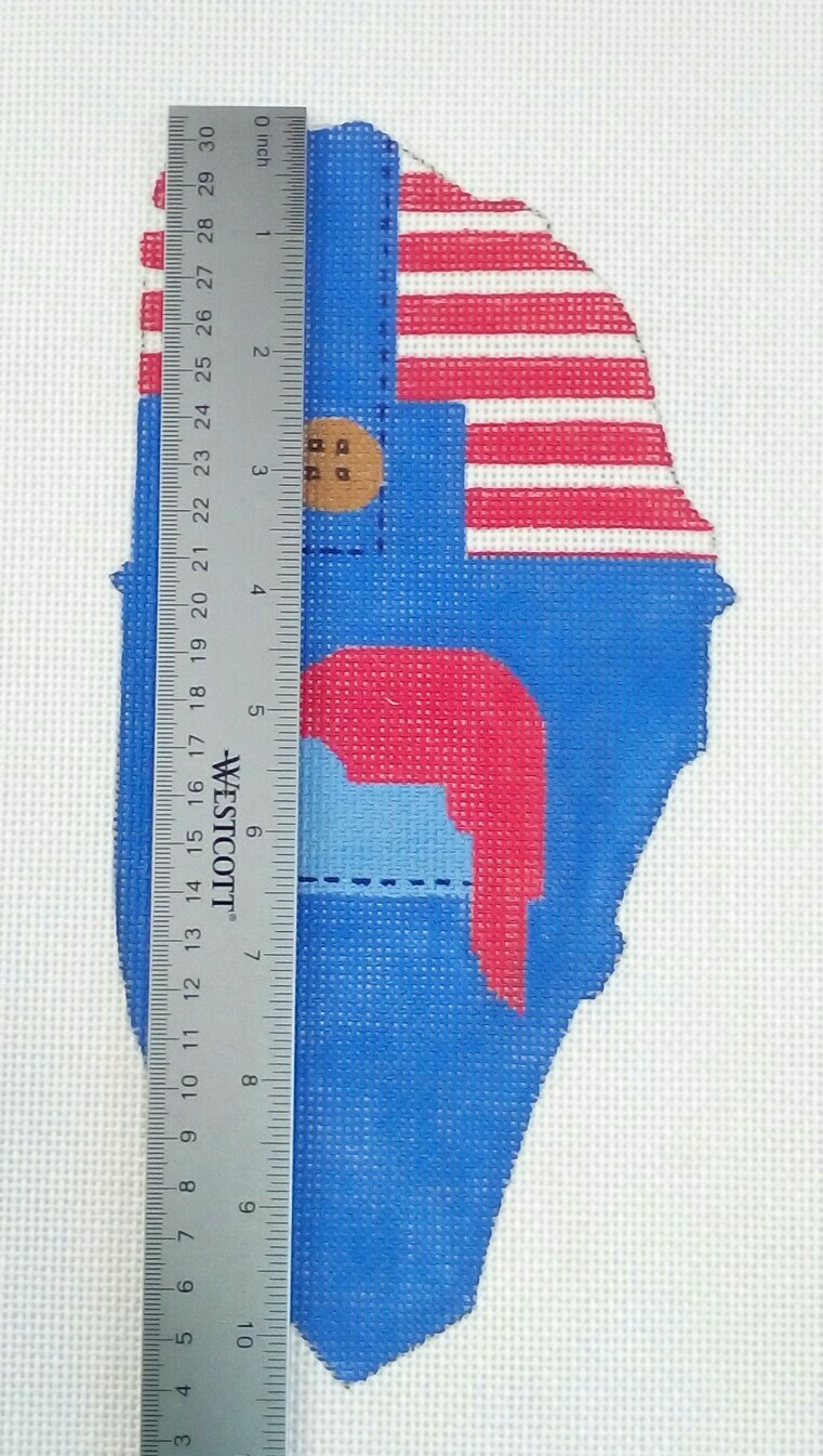 DEE ROSS needlepoint HP handpaint PLAYFUL BEAR #801 canvas torso parts 13mesh