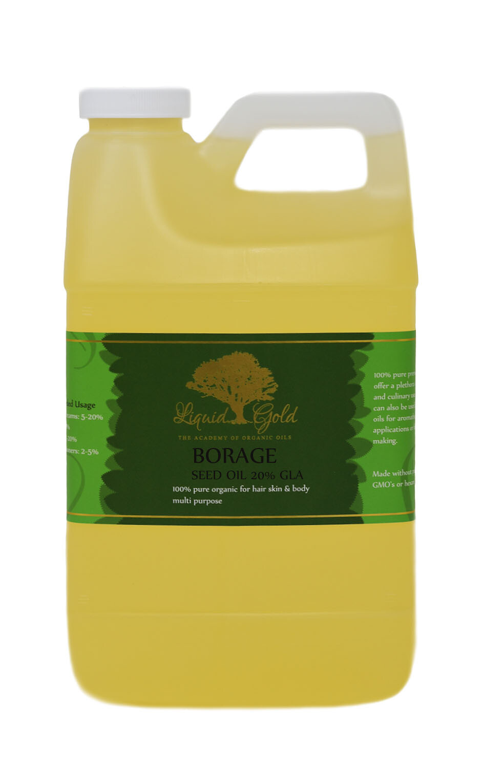 64 oz PREMIUM 100% PURE BORAGE SEED OIL 20% GLA ORGANIC NATURAL COLD PRESSED