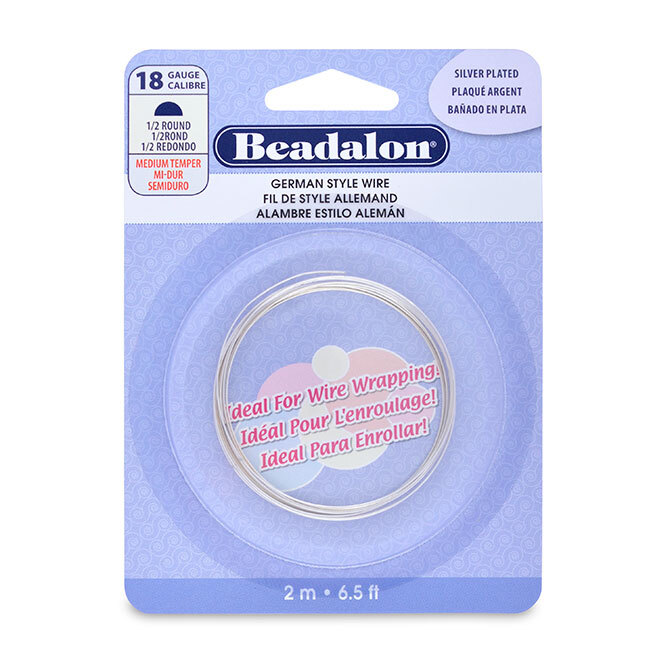 Beadalon® German Style Wire, Half-Round/Silver Plated, Choose Gauge