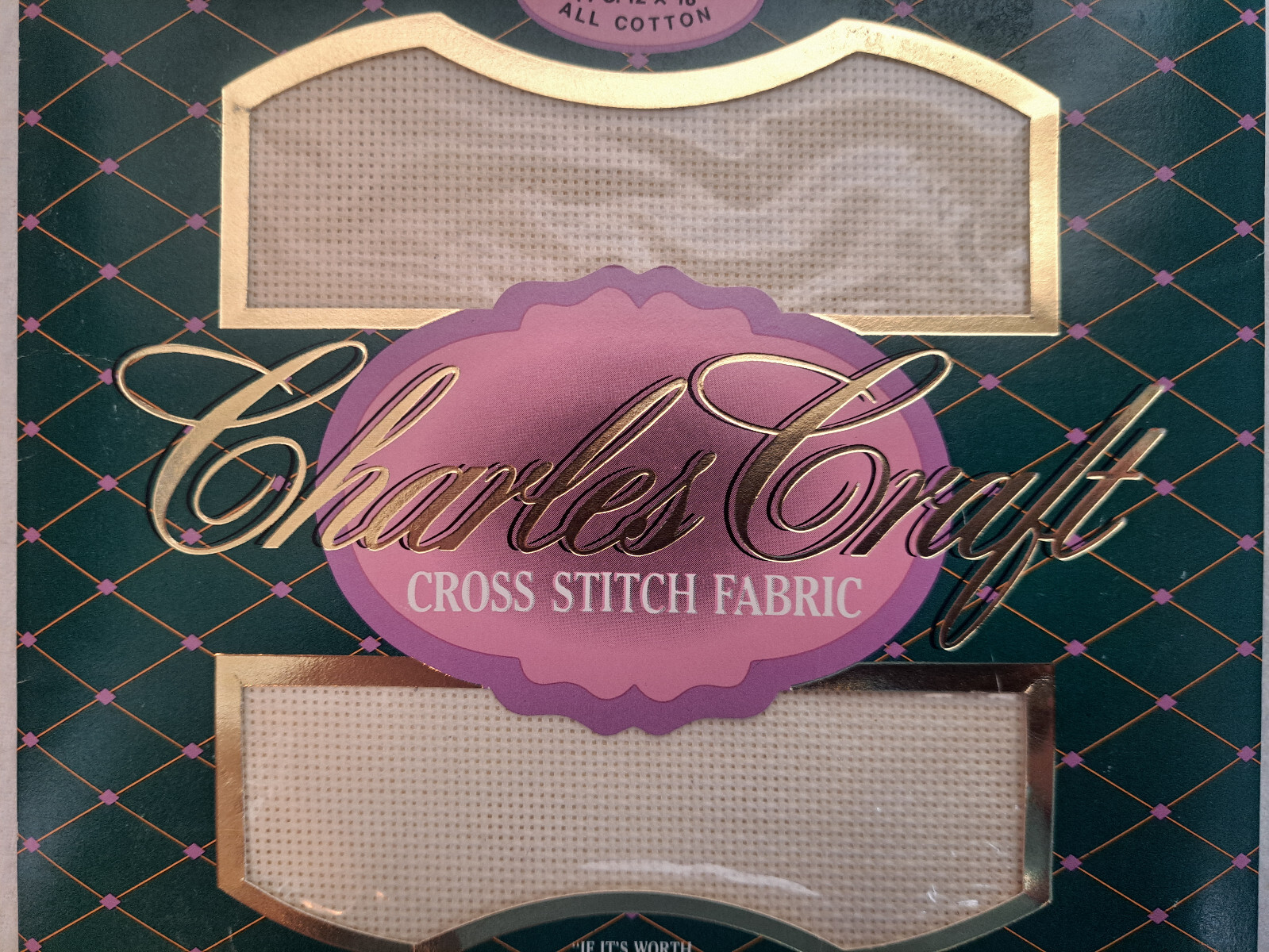 Charles Craft – Cross Stitch Fabric (18 Count Aida) – 12″ x 18″ – Natural