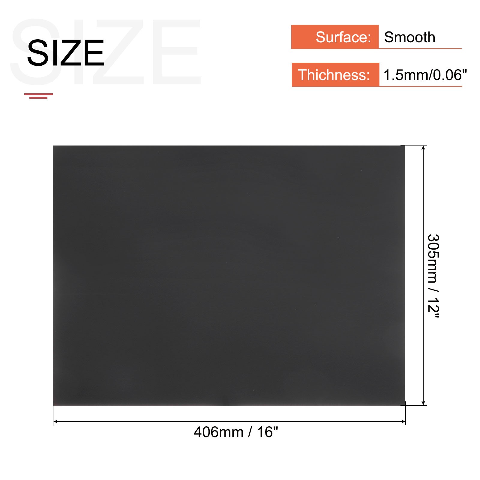 Black ABS Plastic Sheet 16x12x0.06inch for Building Model,8pcs