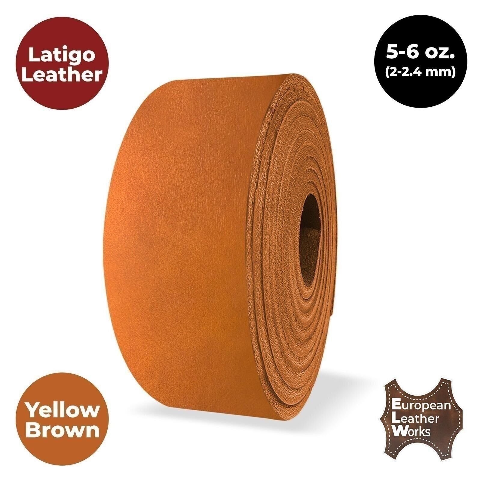 ELW Latigo Leather 5-6 oz. (2-2.4mm) Straps, Belts, Strips 50″ (127cm) Length