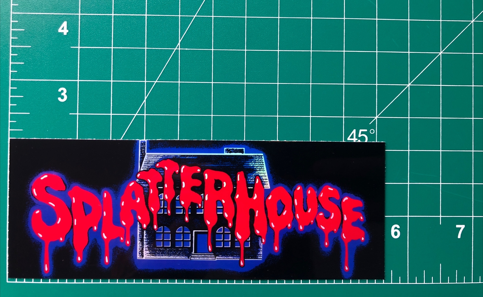Splatterhouse Arcade Marquee Sticker Decal 2.1×5.75” Holographic Glossy Vinyl