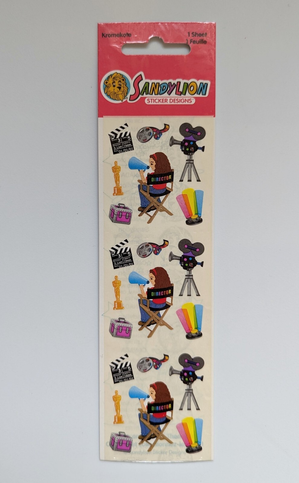 Vintage SandyLion Kromekote Movie Director Film Set Sealed Stickers RARE