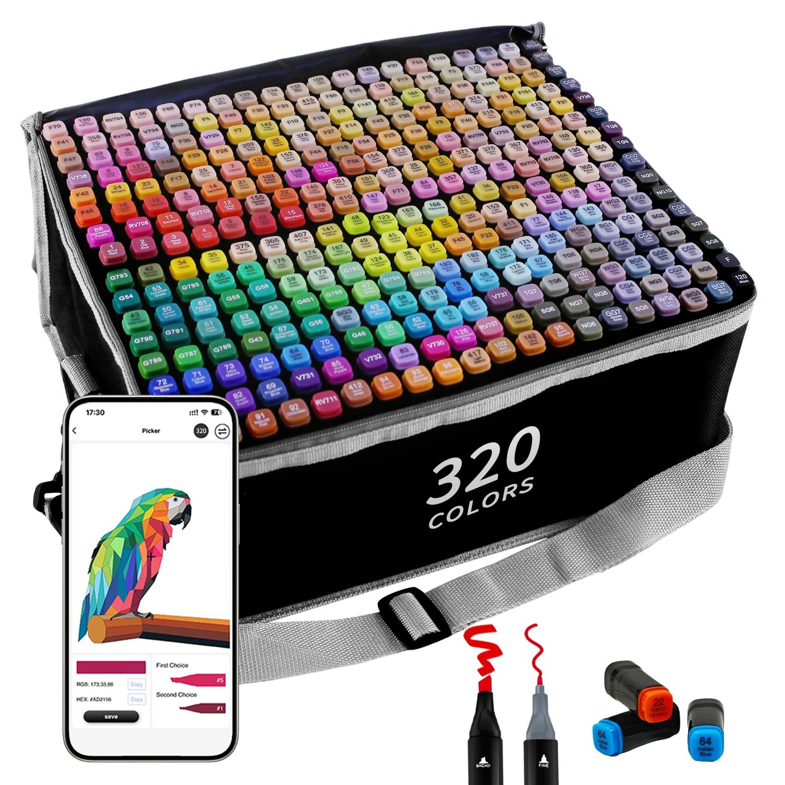 320 Colors Alcohol Markers with APP, Dual Tip Art Marker for Adults Coloring …